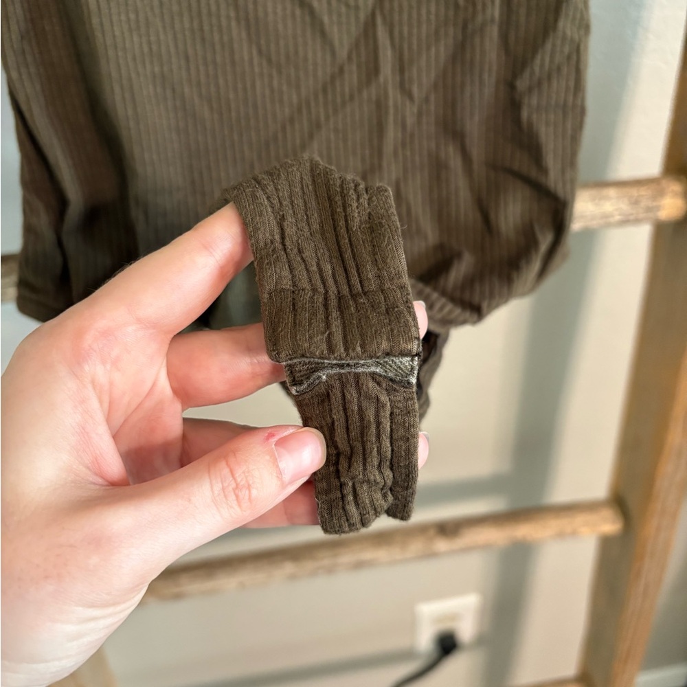 Lulus Green Ribbed Bodysuit - Picture 4 of 5